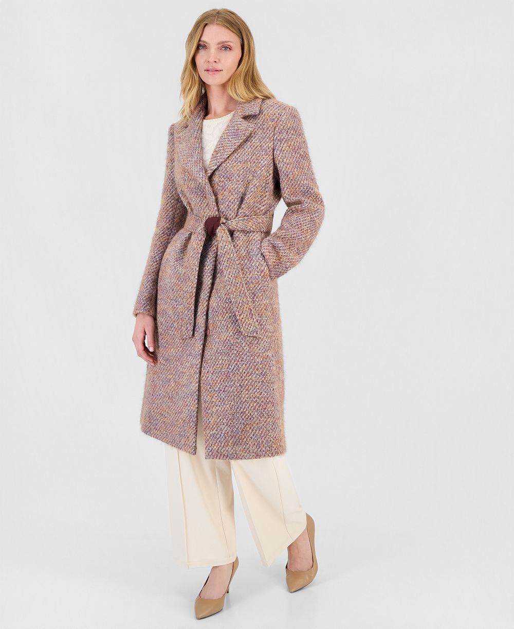 CeCe Women's Single-Breasted Multi-Sequin Wrap Coat