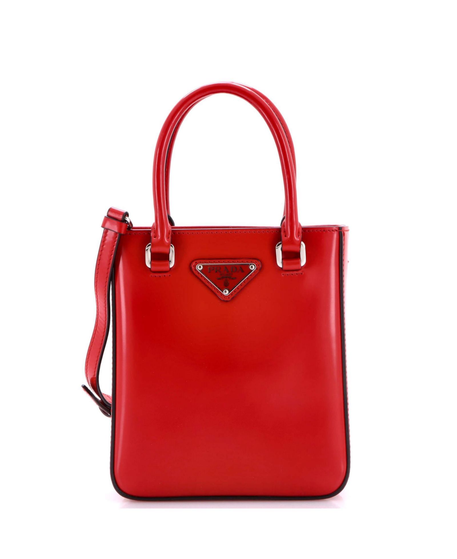 Pre-Owned Prada Small Convertible Tote Brushed Leather