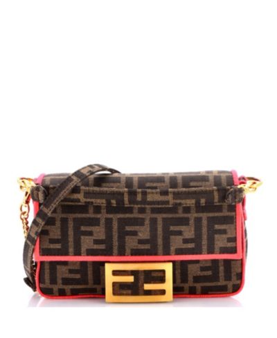 Pre-Owned Fendi мини-сумка Baguette NM Zucca Canvas