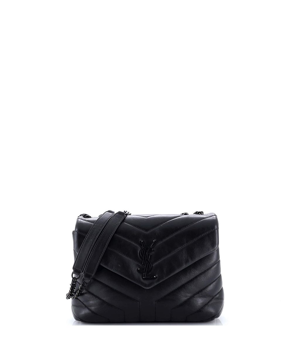 Кожаная сумка через плечу Small Loulou с стеганым рисунком шеврон от Saint Laurent (Pre-Owned)