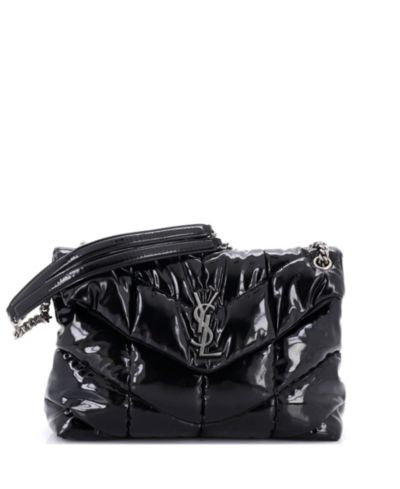 Pre-Owned Saint Laurent Loulou стеганая плечевая сумка из лакированной кожи, Medium