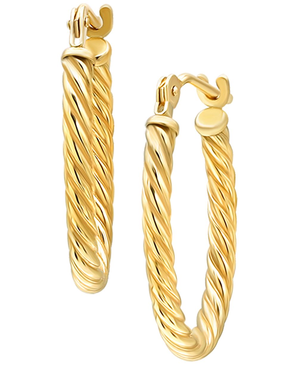 Серьги-кольца Corrugated Hoop из желтого золота 10k