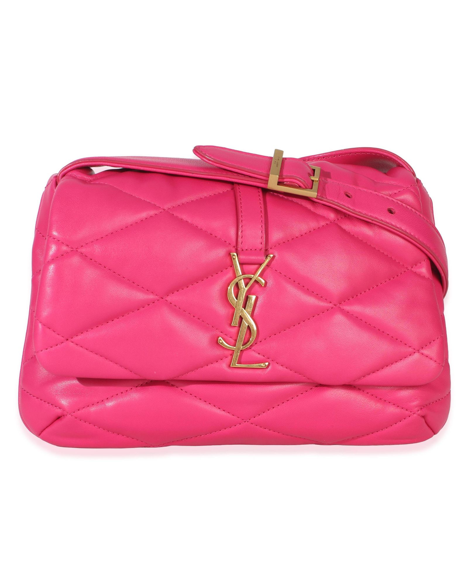 Сумка через плечо Pre-Owned Saint Laurent Pink Diamond стеганая из кожи ягненка Le 5 a 7