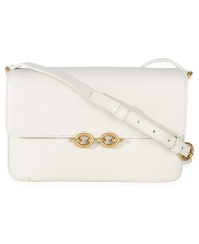 Pre-Owned Saint Laurent Cream Smooth Calfskin Le Maillon Satchel