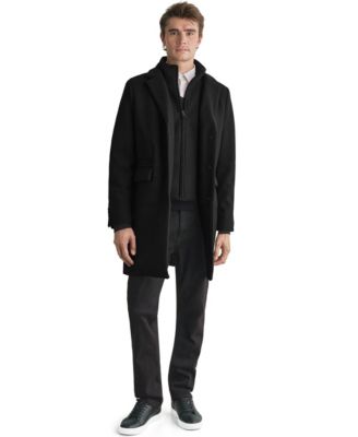 KARL LAGERFELD PARIS Men's Overcoat with Bib
