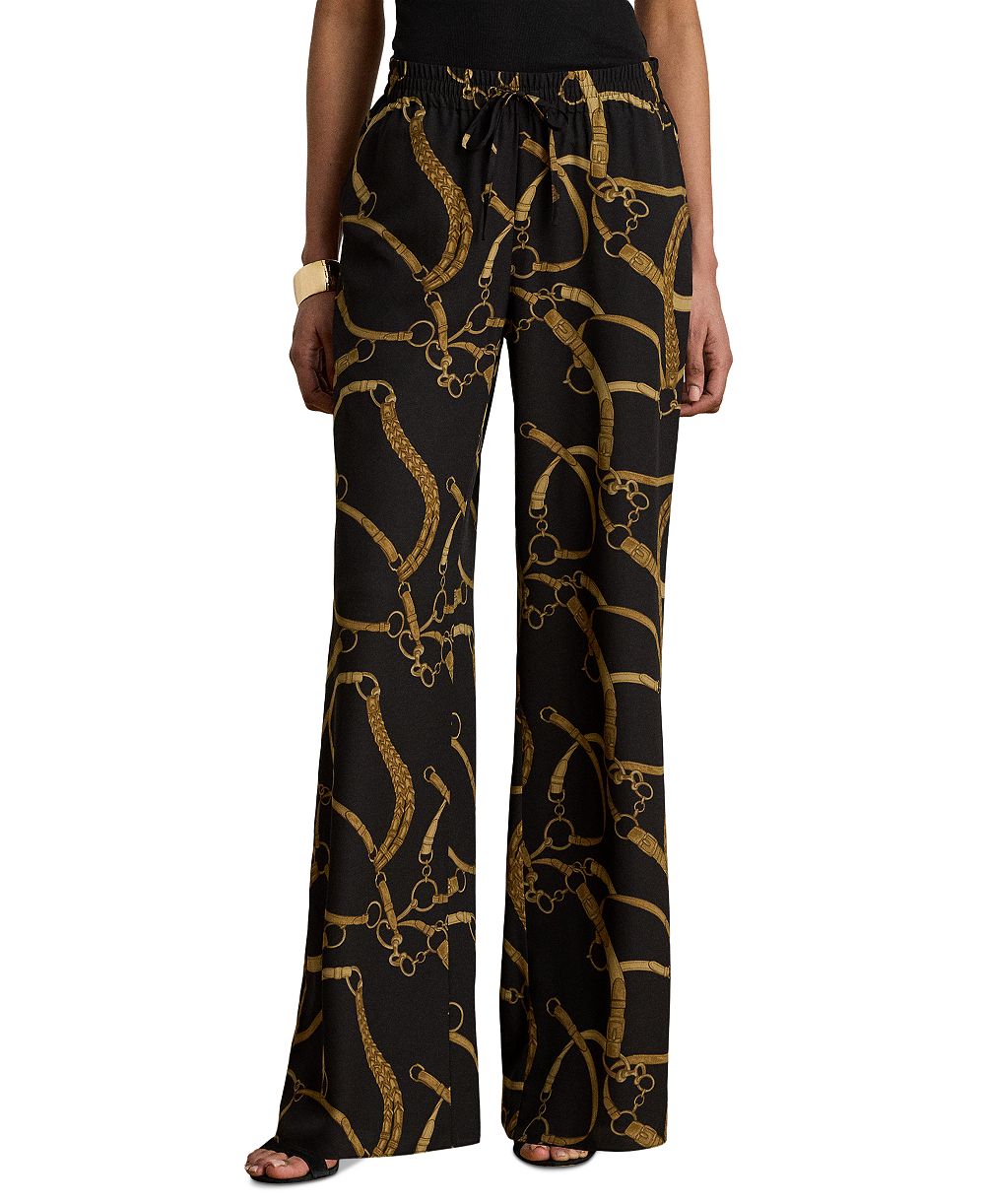 Женские брюки Lauren Ralph Lauren Belting-Print Wide-Leg