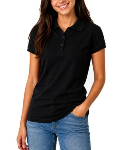 Galaxy By Harvic Women's Short Sleeve School Uniform Pique Polo Shirt