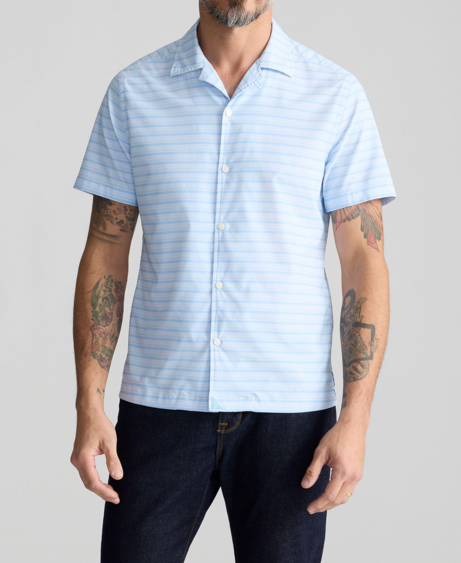 Мужская рубашка UNTUCKit Regular Fit Performance Short-Sleeve Camp Collar