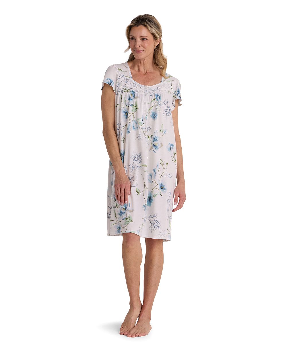 Женское короткое платье Miss Elaine Petite Short-Sleeve Printed Short Gown