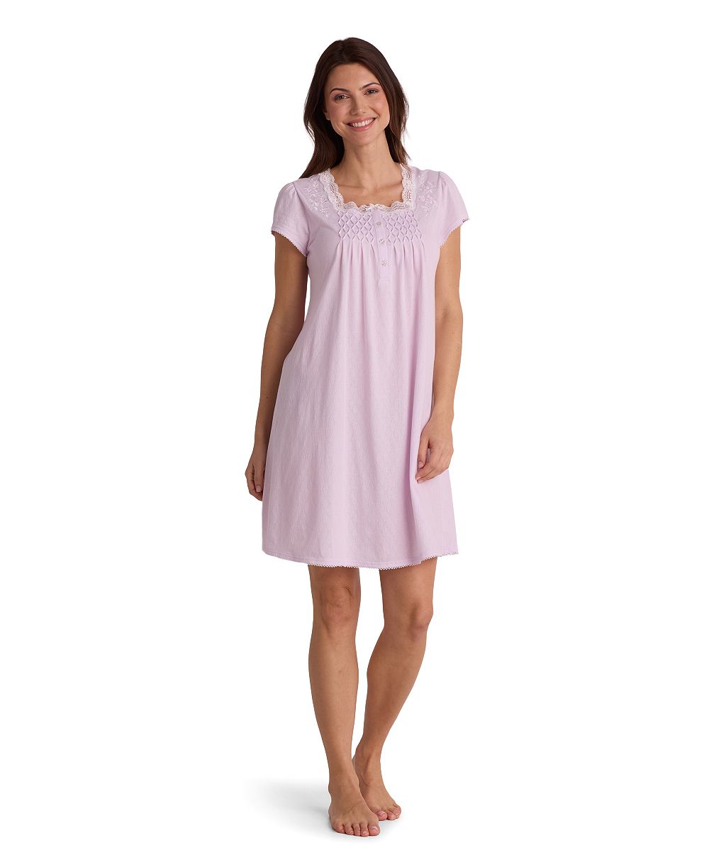 Платье Miss Elaine Women's Short-Sleeve Square Neck Short Gown