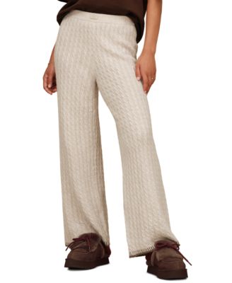 UGG® Women's Rylynn Straight-Leg Cable-Knit Mid-Rise Pants