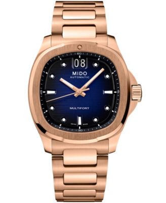 Мужские автоматические часы Mido Multifort TV Big Date с розовым золотом и браслетом из нержавеющей стали, 40 мм