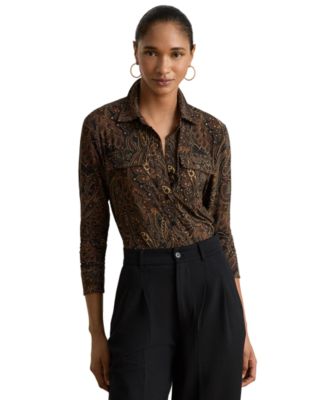 Lauren Ralph Lauren Women's Paisley Stretch Jersey Shirt