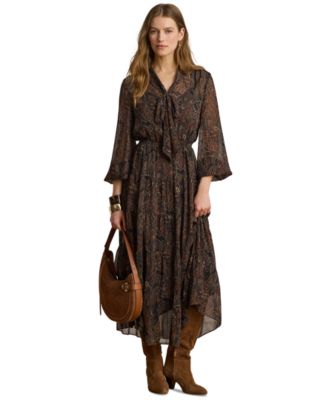 Lauren Ralph Lauren Women's Long-Sleeve Flare Dress