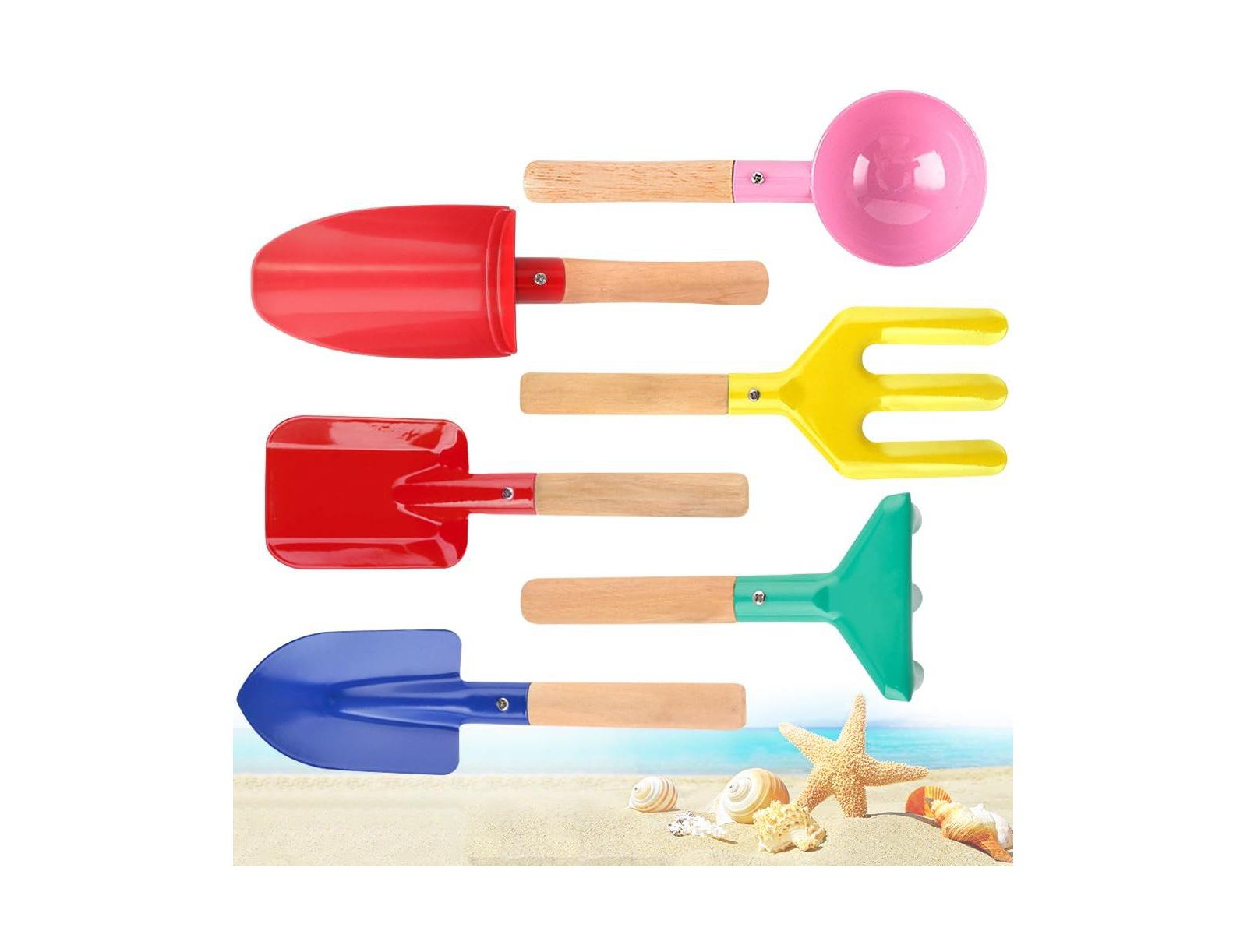 Набор садовых инструментов GNUADZ 6 PCS Metal Sandbox Beach Toys