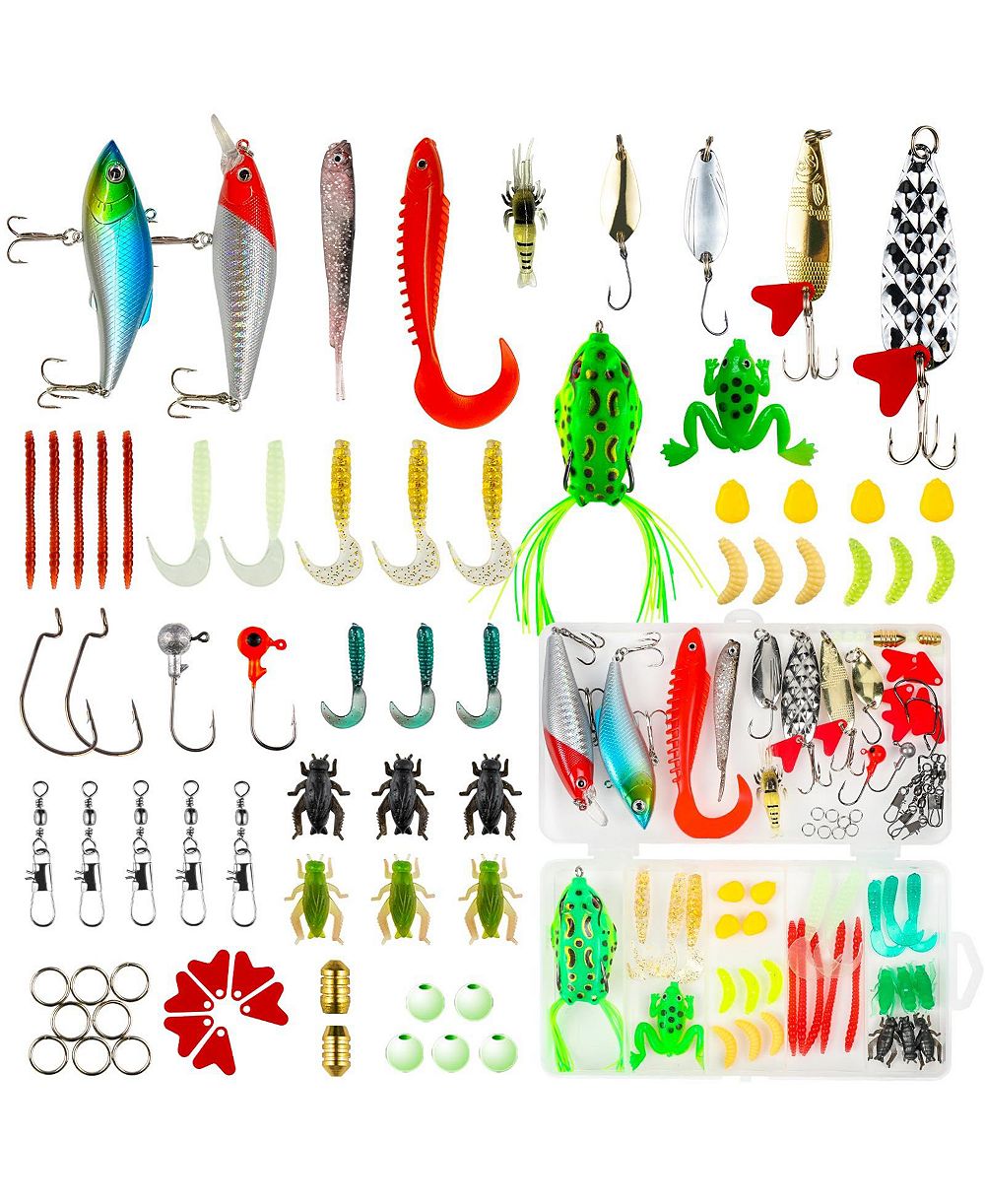 Набор рыболовных приманок GNUADZ Lures Kit Spoon Soft Plastic Worms Bass Trout