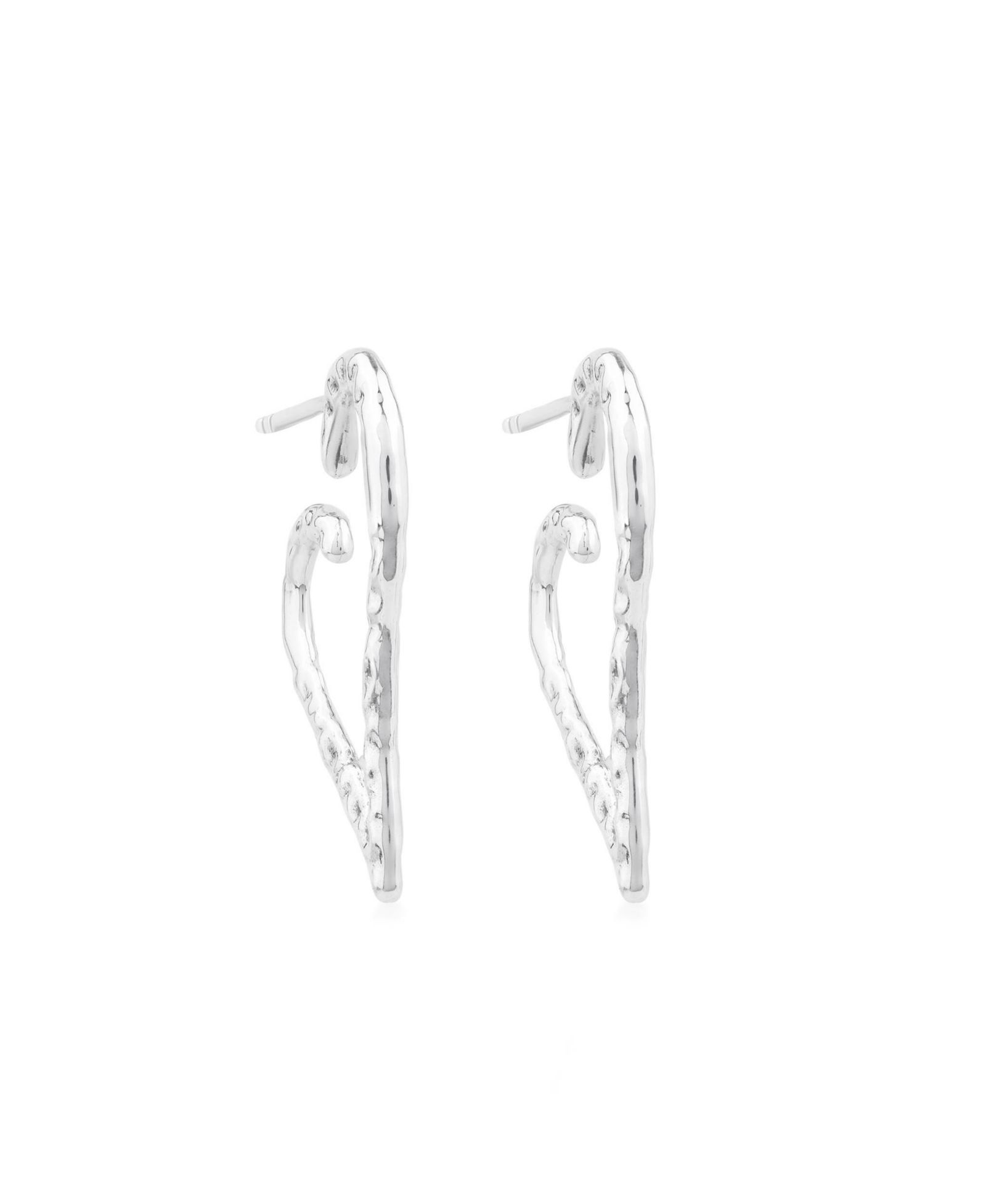 American West Jewelry серьги-кольца с текстурированным сердцем из стерлингового серебра 1 Inch