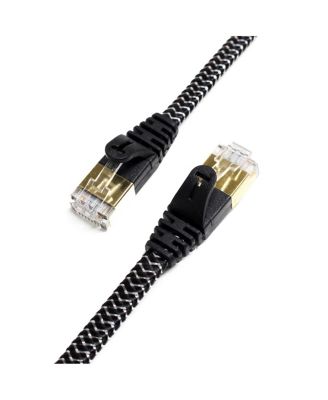 Tera Grand Cat-7 6' 10 Gigabit Ultra-Flat Braided Ethernet Patch Cable for Ethernet Networks