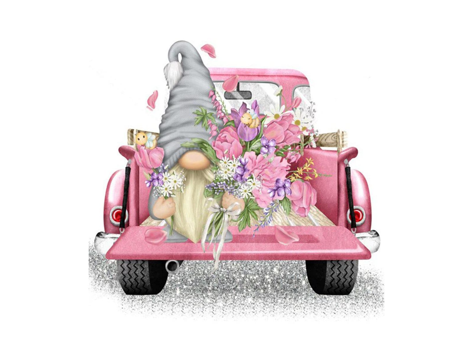 Набор для вышивания крестиком GNUADZ Truck Flower Gnome