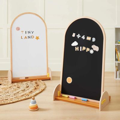 Детский мольберт Tiny Land - большой 22x40.5 inch, двухсторонний магнитный меловой и маркерный