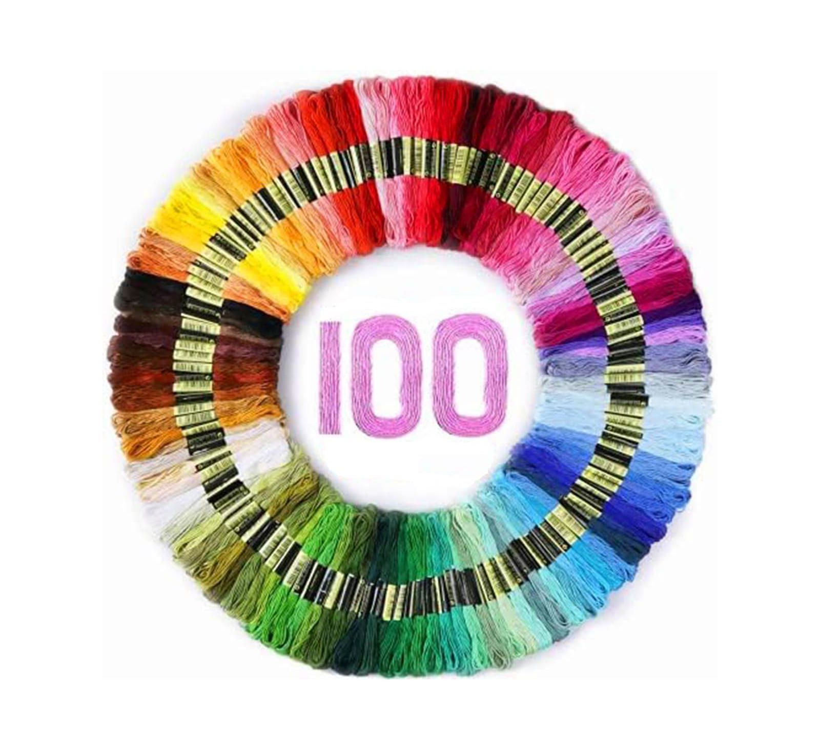 GNUADZ 100 colors Embroidery Floss Thread Skeins Cross Stitch Bracelet String