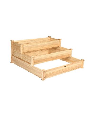 LUCKY ONE 3 Tier Elevated Wooden Garden Bed for Vegetables, Herbs and Flowers
