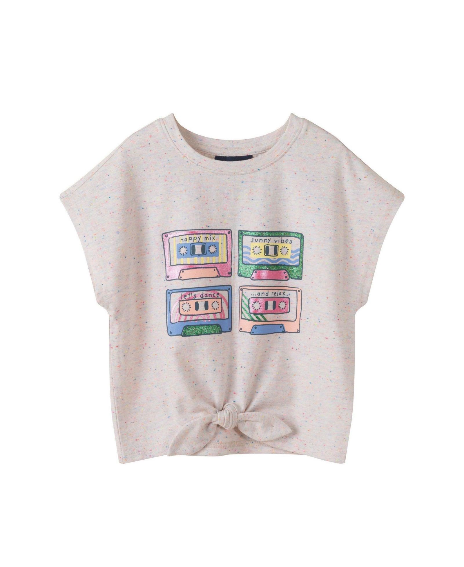 Детская футболка Andy & Evan White Cassette Tie Front Graphic Tee
