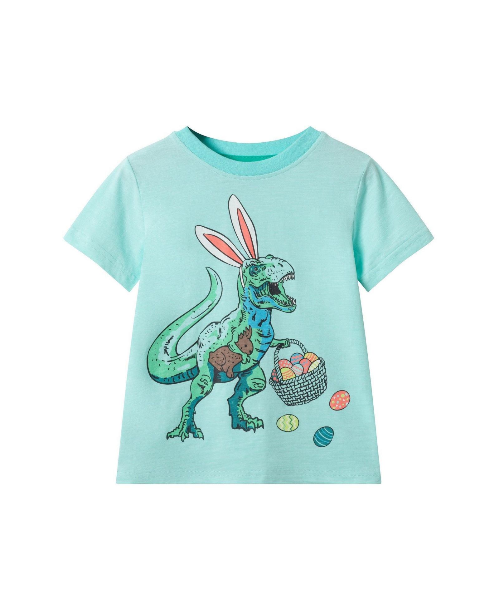 Детская футболка Andy & Evan Aqua Easter Dinosaur Graphic Tee