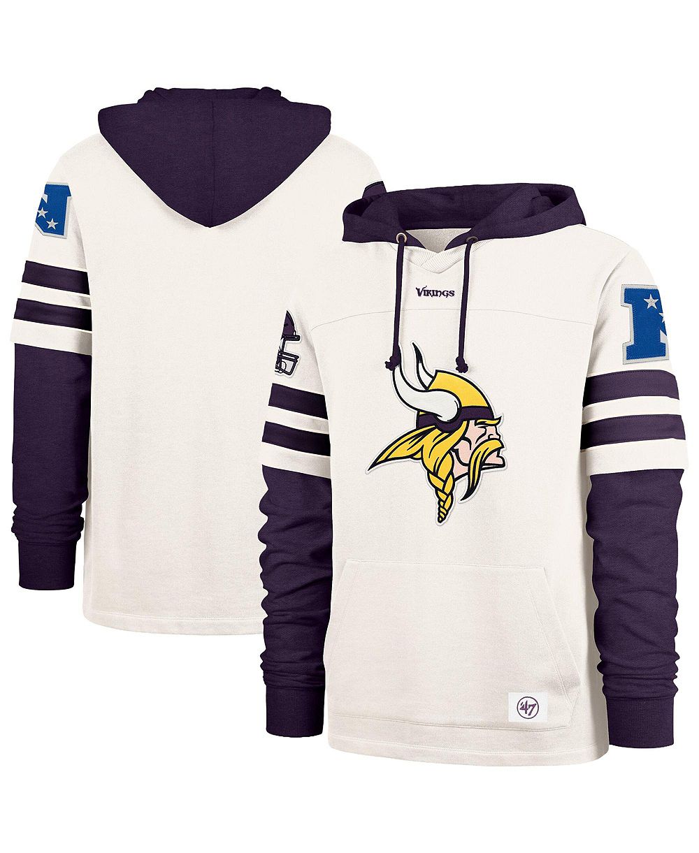 Мужской худи '47 Brand Cream Minnesota Vikings Split Zone Cornerback Duo Lacer