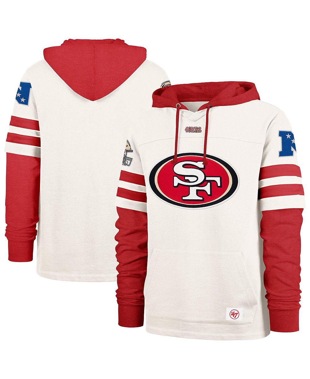'47 Brand мужская толстовка с капюшоном Lacer Split Zone Cornerback Duo San Francisco 49ers кремового цвета