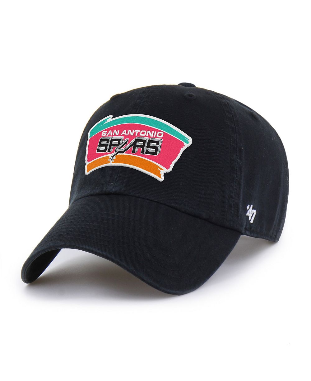 Мужская кепка '47 Brand Black San Antonio Spurs Hardwood Classics Clean Up Adjustable
