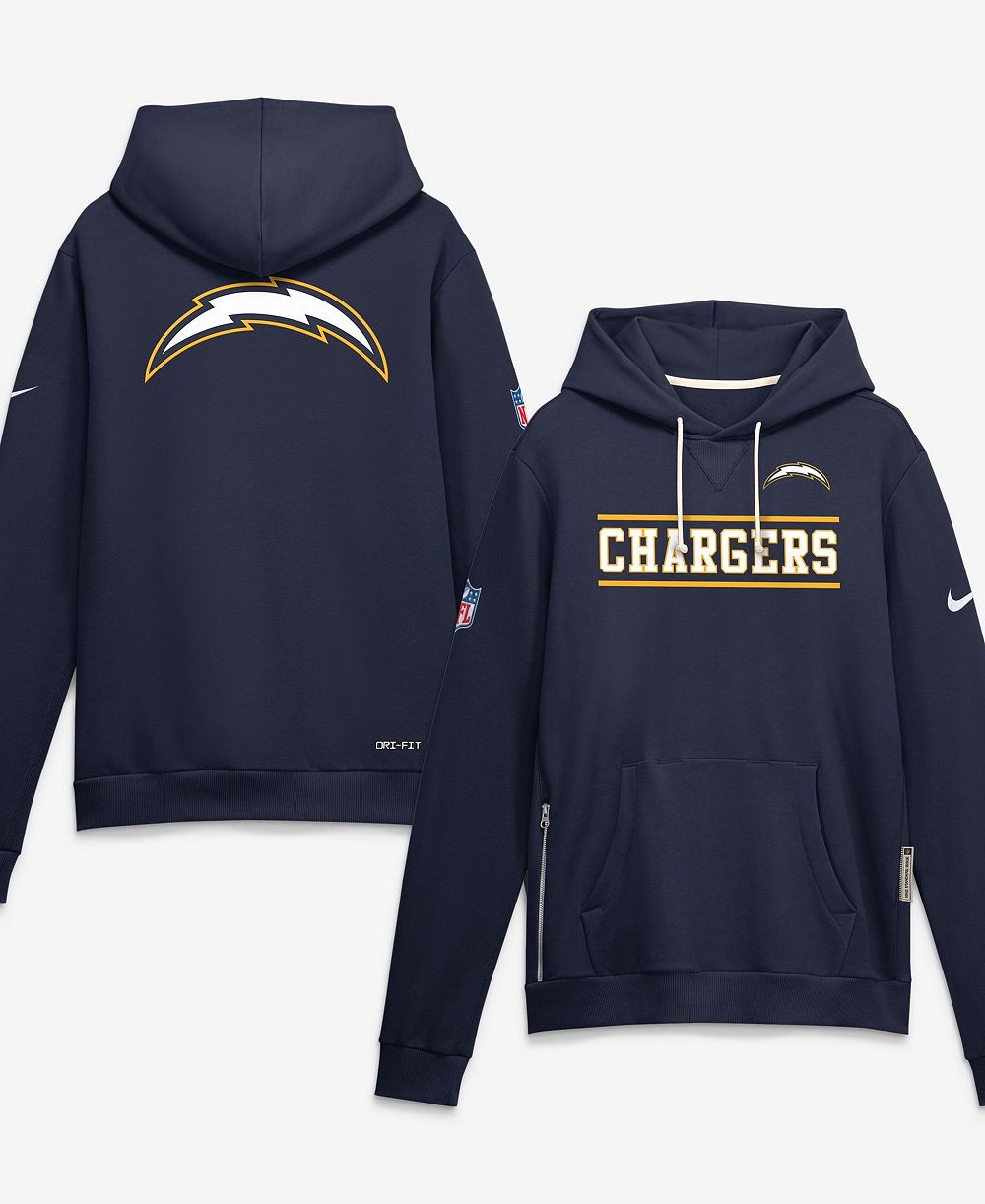 Мужское флисовое худи Nike Dri-FIT Standard Issue ReplayAlternate Los Angeles Chargers цвета темно-синий