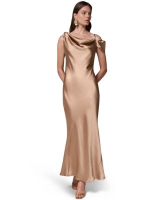 Женское атласное платье Donna Karan New York с асимметричным вырезом
