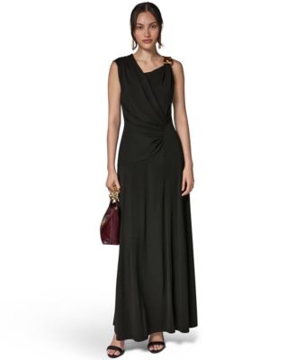 Donna Karan New York Женское вечернее платье без рукавов с асимметричным вырезом