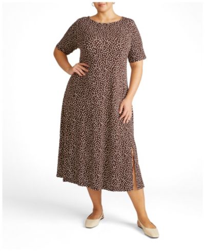 Brown/white dot print