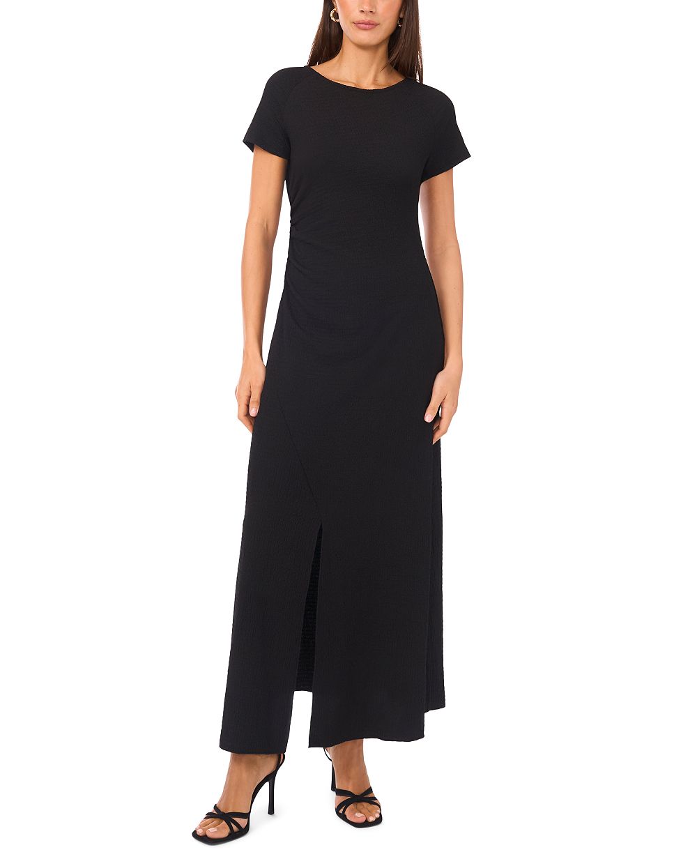 Женское длинное платье MSK Short-Sleeve Side Ruched Asymmetrical Maxi
