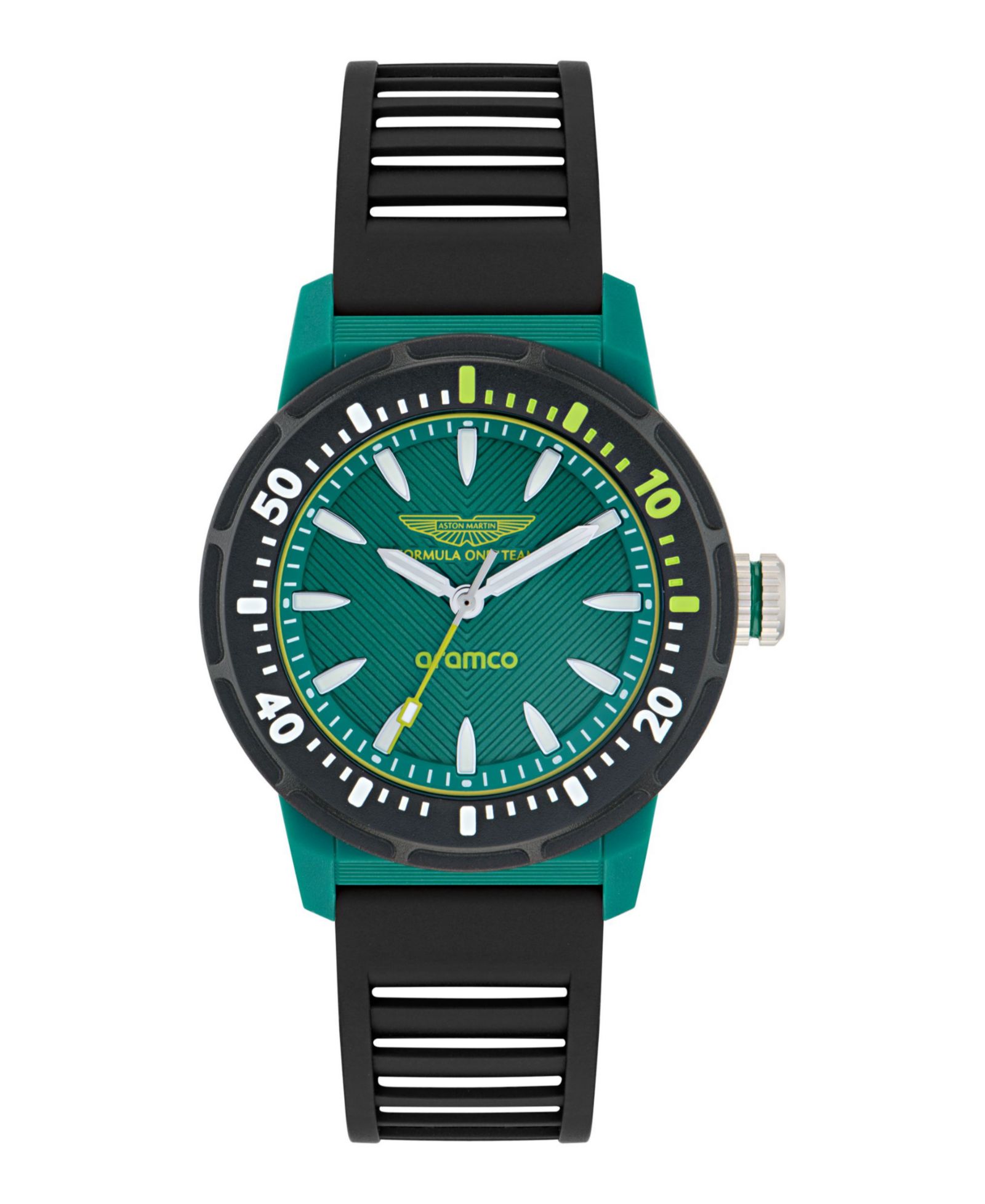 Aston Martin F1 Men's PDK 3 Hand Quartz Black Silicone Watch 40mm