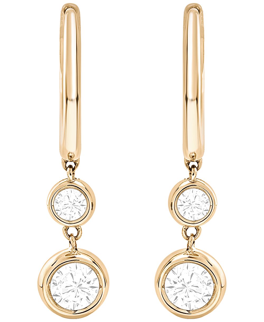 Macy's Lab-Grown Diamond Drop Earrings (1/2 ct. t.w.) в 14k Yellow Gold