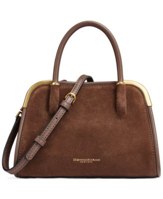 Donna Karan New York Satin Suede Mini Crossbody Satchel Handbag