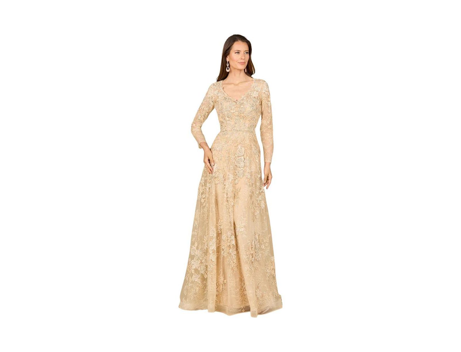 Lara Women's Lace Ballgown with Long Sleeves