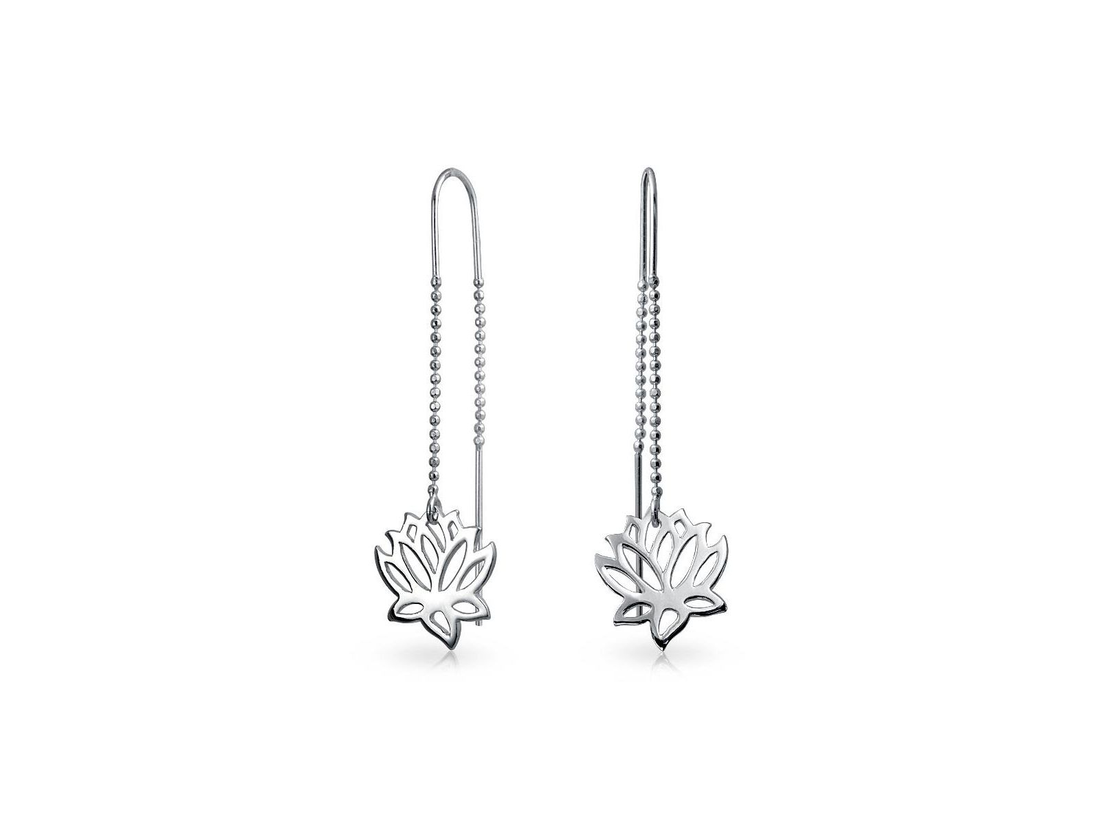 Bling Jewelry серьги с цветком лотоса из серебра 925