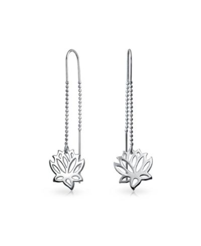 Bling Jewelry серьги с цветком лотоса из серебра 925