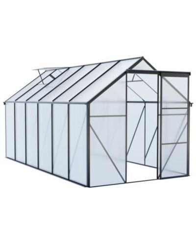 Flynama 72x144 Inch Polycarbonate Walk-In Greenhouse with Aluminum Frame and UV Protection