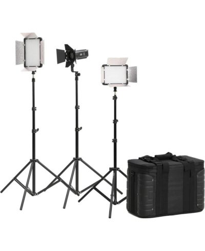 Godox LED500LR Bi-Color Remote Control 3-Light Video Light Kit