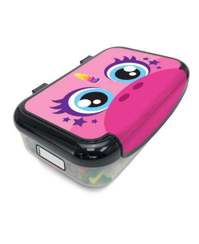 GNUADZ Plastic Pencil Box Character Stationery Organizer School Supplies Toy Holder Snap Close