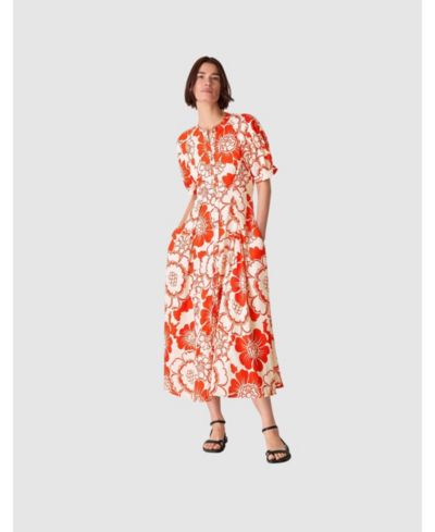 Женское миди-платье Whistles Short Sleeve Bloom Floral