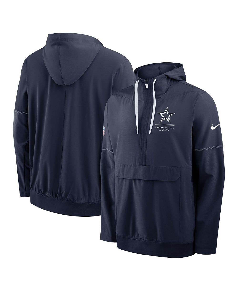 Мужское худи Nike Navy Dallas Cowboys Sideline Anorak Half-Zip