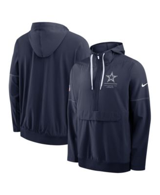 Мужское худи Nike Navy Dallas Cowboys Sideline Anorak Half-Zip