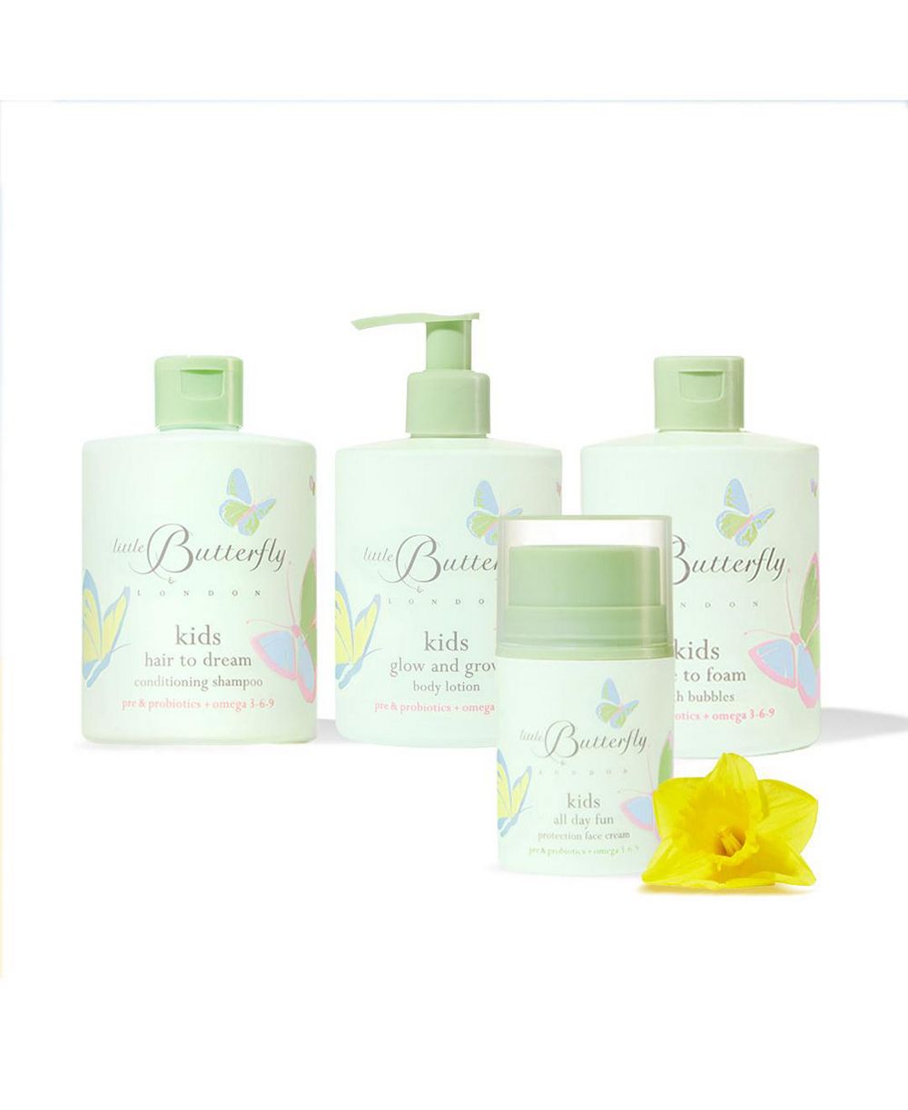 Little Butterfly London детский набор по уходу за волосами и кожей "All Day Fun", 4 продукта