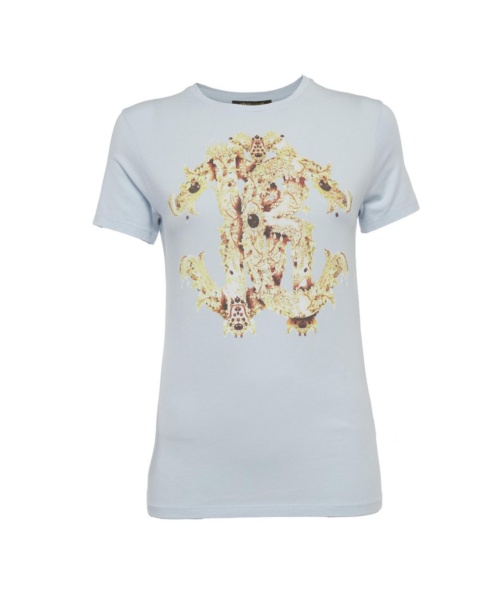 Pre-Owned Roberto Cavalli Women's Graphic Print Jersey Crew Neck T-Shirt